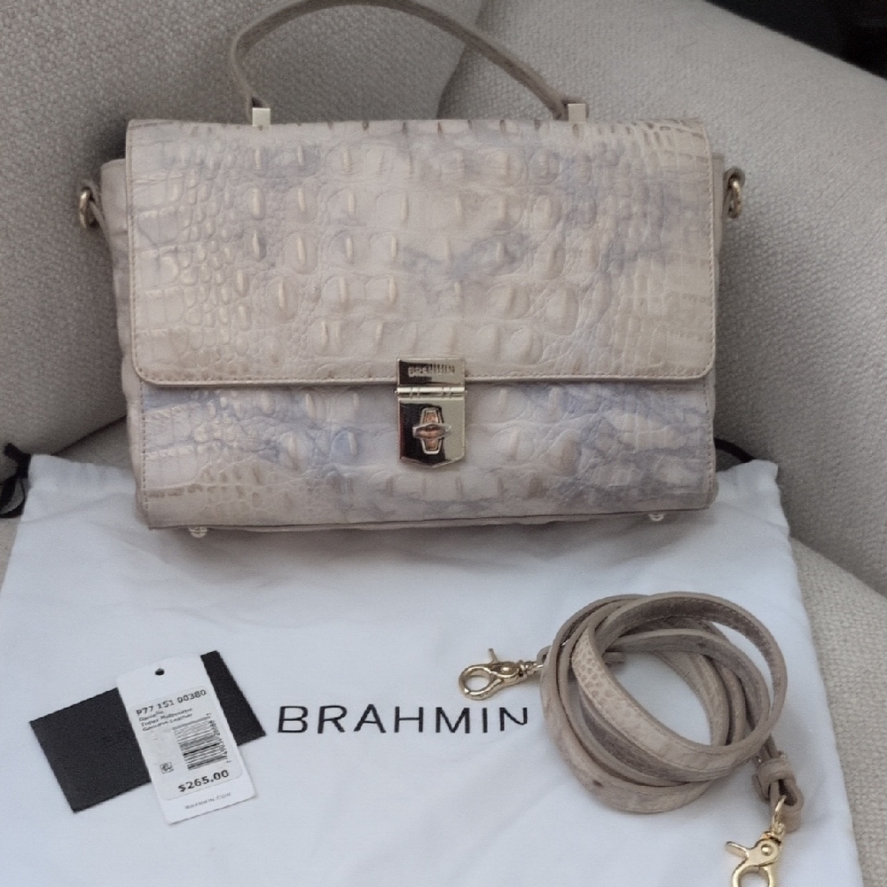 Brahmin Crocodile Embossed Satchel